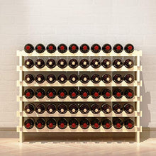 DlandHome Porta Bottiglie da Vino in Legno 6 Ripiani 60 Bottiglie Cantinetta Scaffale Porta Bottiglie