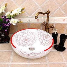 WEHOLY Lavabo in Resina Pietra Naturale Ovale da Incasso Lavabo da appoggio in Stile Europeo in Porcellana Ciotola in Ceramica Artistica