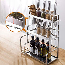 LYM &ripiano di stoccaggio Stendibiancheria da Cucina, Scaffale for Ripiani in Acciaio Inossidabile Organizzatore for condimento for Cucina Domestica - 3 Strati Scaffale di Finitura