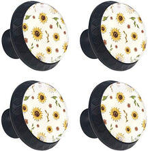 Girasole modello vintage retrò Pomelli per Porta Set di 4 Pomelli per Mobili Manopole per Cassetti Cucina Armadio Vetro