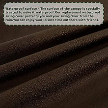 NOTENS Copertura Tetto Dondolo Impermeabile 190x132x15cm Tettuccio Dondolo per Ricambio in 210D Oxford Parasole Dondolo Giardino Anti-UV Anti-Acqua 190cm*132cm*15cm caffè