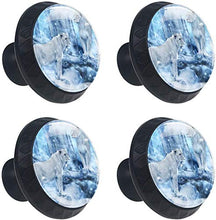 Leonessa in The Winter Art Pomelli per Porta Set di 4 Pomelli per Mobili Manopole per Cassetti Cucina Armadio Vetro