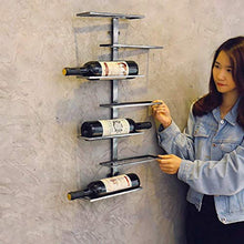 JHSHENGSHI Scaffale portaoggetti, Portabottiglie da Vino in Ferro Stile retrò Multi-Bottiglia Bottiglia di Vino Rosso Sospensione Decorazione murale Espositore per Vino Creativo