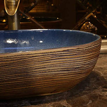 WEHOLY Lavabo in Resina Lavabo da Incasso retrò Ovale in Pietra Naturale Lavabo Jingdezhen Ceramic Hotel Lavabo antispruzzo