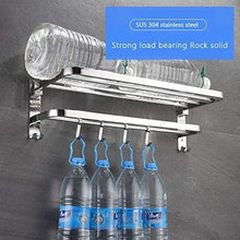 WLVG Portasciugamani per Bagno a Parete, portasciugamani in Acciaio Inox con Barre portasciugamani, portasciugamani a Parete, mensola portasciugamani, 60 cm
