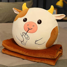 plkm Anno del Cuscino di Mucca Cuscino Cuscino, Palla Latte Latte Bambola Bambola Peluche Giocattoli 40 * 45cm /Round Brown Eyes