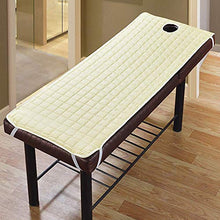 zyl Coprimaterasso Pieghevole Beauty coprimaterasso Futon Traspirante Materasso Futon Tatami Spa Massaggio Tappetino con Foro Design a Testa Rotonda Beige 185 * 70 cm
