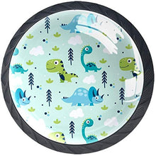 Cartoon Dinosaurs and Cloud Pomelli per Porta Set di 4 Pomelli per Mobili Manopole per Cassetti Cucina Armadio Vetro