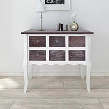 Tiauant - Armadietto per console con 6 cassetti, in legno MDF, pino spazzolino, armadio da ufficio, legno