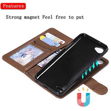 Bear Village Cover LG Q6, Custodia Premium Flip Custodia per LG Q6, Custodia con Porta Carte e Chiusura Magnetica, Marrone