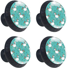 Shy Unicorns Pattern Stars Blue Pomelli per Porta Set di 4 Pomelli per Mobili Manopole per Cassetti Cucina Armadio Vetro