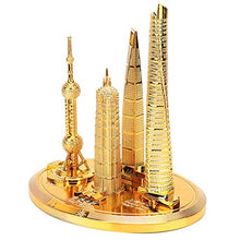 BLLBOO Shanghai Building Models - Shanghai Building Collection Model Oriental Pearl Tower Global Financial Center Souvenir(L-Oro)