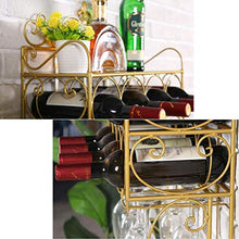 YZ-YUAN Portabottiglie da Vino di Alta qualità Portabottiglie e portabicchieri in Metallo, Portabicchieri da Vino rovesciato Montato a Parete, Portabottiglie per Vino, Portabottiglie in Sughero Ross