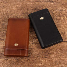 FxsD Cigar Box, Portable Cigar Box in Similpelle, Legno di Cedro Fodera, 3 Sigaro idratante bocchini ## (Color : Brown)