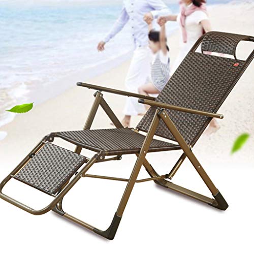 Hfyg Lettino Prendisole Sedie A Sdraio Pieghevoli, Tappeti E Camere Mobili da Giardino Estivi Reclinabili con Poggiatesta Imbottiti Regolabili Recliner A gravità Zero for Esterni Chaise Longue