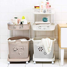 AINIYF Bagno Bagno Doccia Mensola Organizzatore Sporco Hamper Mobile Lavatrice Multifunzione Piano Indipendente Punch Libero di plastica 2/3 Tier, 3 Colori