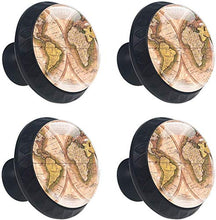 Mappa del mondo vintage Pomelli per Porta Set di 4 Pomelli per Mobili Manopole per Cassetti Cucina Armadio Vetro