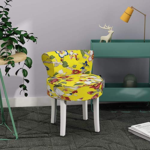 N/Z Attrezzatura Vivente Grigio Schienale Alto Vanity Toeletta Sedia Ergonomia Camera da Letto Tessuto in Velluto Tavolo da Trucco Sgabello per mobili da Camera Gambe in Legno Schienale Alto/Schienal