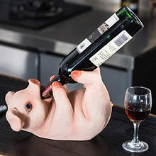 KUKU Creativo Portabottiglie da Tavolo Portabottiglie, Simpatico Portabottiglie Singola in Resina di Maiale, Espositore per Bottiglie di Vino di Lusso, Utilizzato per La Cucina del Bar di Casa