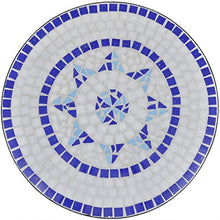 vidaXL Tavolo Piante in Ceramica con Mosaico 60cm Blu/Bianco Arredamento Esterno