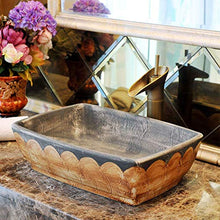 WEHOLY Lavabo in Resina Lavabo da Incasso Ovale in Pietra Naturale Lavabo Rettangolare retrò Lavabo Jingdezhen Ceramica Hotel Lavabo antispruzzo