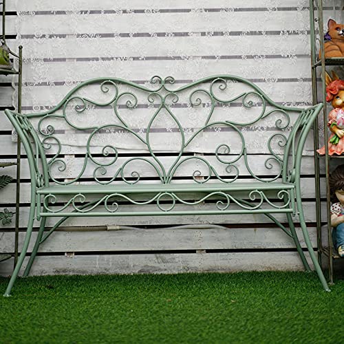 Panchina da Giardino Panchina da Esterno, Panchina da Balcone in Metallo da 124 Cm, Sedili da Veranda in Ghisa Resistenti alle Intemperie, Panchina da Parco con Schienale E Braccioli