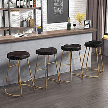 yunyu Sedia Ufficio,Sgabello da Bar Alto Marrone Dorato, (Altezza Seduta 75 cm, 30 Pollici), Cuscino in Pelle Artificiale con Struttura in Ferro per ristoranti, Bar, caffè, banco Reception