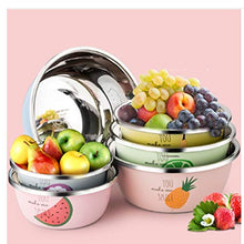 SHTSH SHT Bacino, lavabo in Acciaio Inox Cartone Animato, Impostare Rotondo Cucina di casa Uova e Noodle Ciotola di Lavaggio di Frutta Cottura, Set di 6 Colori (Color : A1)