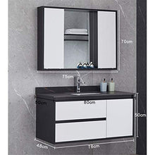 ZoSiP Set di Mobiletti Specchio e Lavabo Simple Rock Board Bagno Cabinet Combinato lavabo lavabo vanità (Color : Black, Size : 50x80x50cm)
