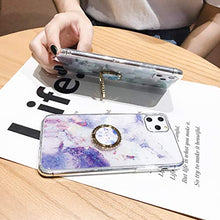 Suhctup Compatibile con Samsung Galaxy A20S Custodia in Slim Morbido Silicone TPU,Marmo Design con Glitter Brillantini Bling Cristallo Chiara Paraurti Protettiva Cover con Ring Kickstand -7