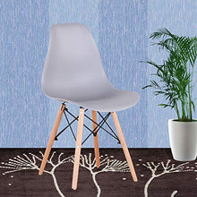 Sedie da scrivania/soggiorno/sedie da pranzo con gambe in faggio naturale e schienale in PP, chic confortevole con bel design, un set di 4 (grigio)