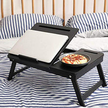 jiaju Tavoli da Picnic Tavolo Pieghevole, Tavolo Laptop Regolabile Tavolo da Tavolo in bambù Pieghevole Pieghevole Pieghevole per la Colazione Accogliente Black Bamboo Computer Table