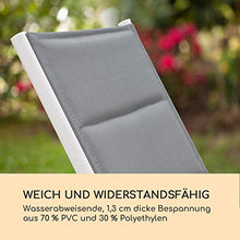 Blumfeldt Renazzo Lounge - Lettino Prendisole, Lettino da Giardino, Superficie: 186 x 56 cm, Schienale Regolabile in 6 Livelli, Superficie Imbottita Idrorepellente, ComfortMesh, Bianco/Grigio