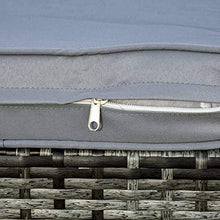 Set Salotto da Giardino Divano con Penisola e Tavolino in Rattan Grigio
