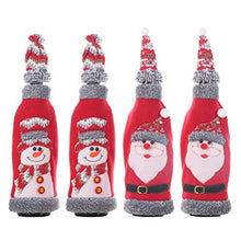 UPKOCH Bottiglia di Vino Copre Bicchiere di Vino di Natale Babbo Natale Cappello di Pupazzo di Neve Vestiti per la Cucina del Partito casa Regalo Favore Maglione Decorativo 4 Pezzi