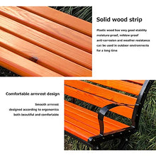 Panchine da giardino per terrazza all'aperto Panchina da giardino per il tempo libero, panchina da patio resistente alle intemperie con telaio in alluminio e legno massello anticorrosivo, panchine