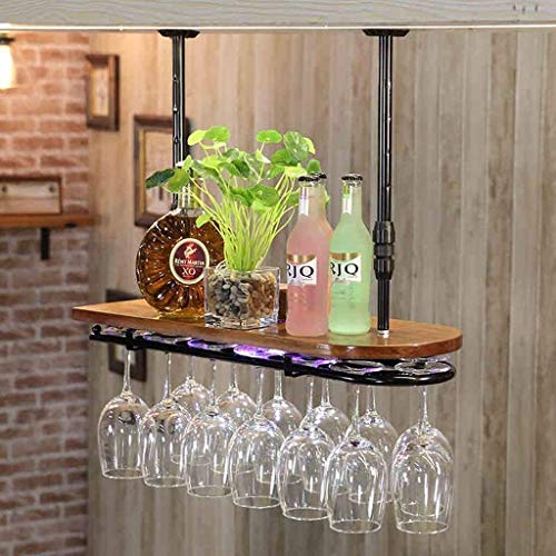 DJSMjbj - Portabicchieri da appendere per bicchieri da vino, con supporto creativo invertito (dimensioni: 60 x 28 cm)