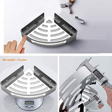 U-A Doccia Caddy Basket archiviazione Bagno d'angolo Mensola con Ganci a Parete Montato Rack per la Cucina 304 Acciaio Inossidabile con Finitura Lucida (Triangle)