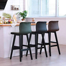 XEWNEGTZI Sgabelli da Bar Semplici Sedie da Bar in Legno Massello, con Cuscino in PU E Schienale Curvo, per Cucine Domestiche, Pub, Sgabelli Alti, Carico 160 kg (8 Misure, 72 Cm)(Color:Rosso)