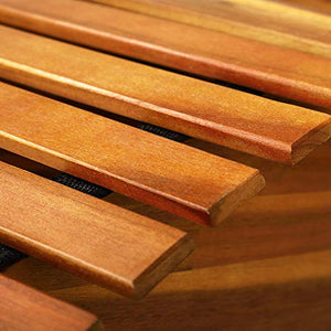 Casaria Set 2X Sdraio a Dondolo Legno di Acacia con Certificato FSC® Lettino Prendisole Sauna Giardino Piscina Esterno