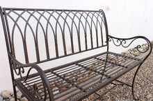 Panca Romina 90507 in Metallo Panca da Giardino Panca-Seduta Panca-Suolo 2 sedute 110cm Marrone