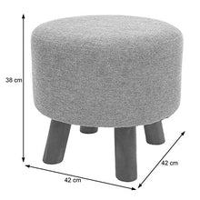 Mendler Sgabello poggiapiedi HWC-C29 42x42x38cm Legno Ecopelle Avorio