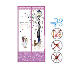 Forall-Ms Cortina di Zanzara della Porta Magnetica dello Schermo di Crittografia Resistente, Strisce Velcro Porta Zanzariera Magnetica Bambino E Dog Friendly,Purple-90×210cm