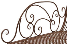 Panchina stile romantico Winnipeg ferro 156cm ~ colore marrone antico