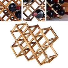 Cabilock Portabottiglie di vino pieghevole in legno marrone rustico porta bottiglie di vino - 10 bottiglie