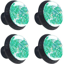 Foglie tropicali Pomelli per Porta Set di 4 Pomelli per Mobili Manopole per Cassetti Cucina Armadio Vetro