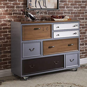 Zhengowen Cassettiera Cassettiera Verniciato Retro Porch gabinetto Moderno e Minimalista, Spogliatoio da Letto Sette cassetti Retro Credenza Industriale (Colore : Marrone, Size : 120x48x94cm)