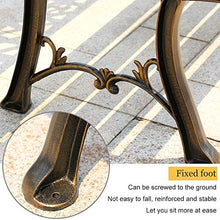 Panca da giardino per il tempo libero all'aperto, Sedia da giardino in alluminio pressofuso per 3 persone, Panche in metallo resistenti alle intemperie e alle intemperie per terrazze, 130x60x 80cm