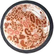 Modello di stampe leopardo Pomelli per Porta Set di 4 Pomelli per Mobili Manopole per Cassetti Cucina Armadio Vetro