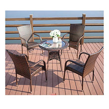 HLZY Tavolo in Vimini in Rattan mobili in Patio e Set s Mobili da Giardino Patio Mobili da Giardino Patio Ritano Tavolo da Pranzo Set di Vimini Weeve Tavolino da caffè Patio